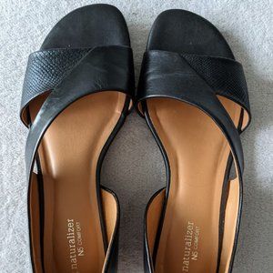 Naturalizer Jazzy Black 8.5 Wide Width Flats
